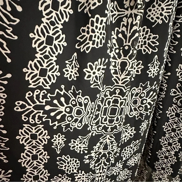 Liz Lange Maternity Black White Maxi Sleeveless Drawstring Waistband Dress Sz M - Picture 4 of 7